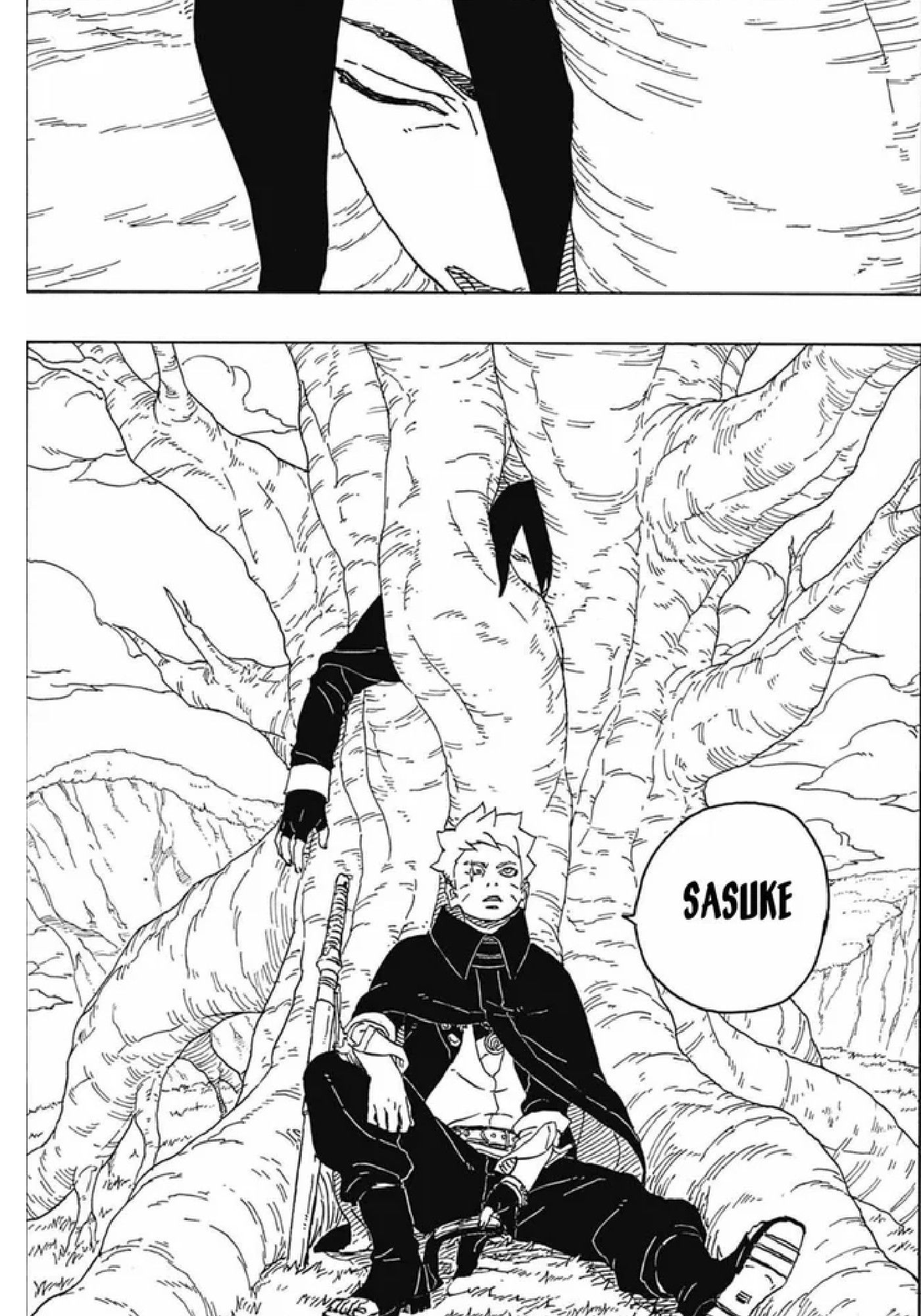 Sasuke dans un arbre