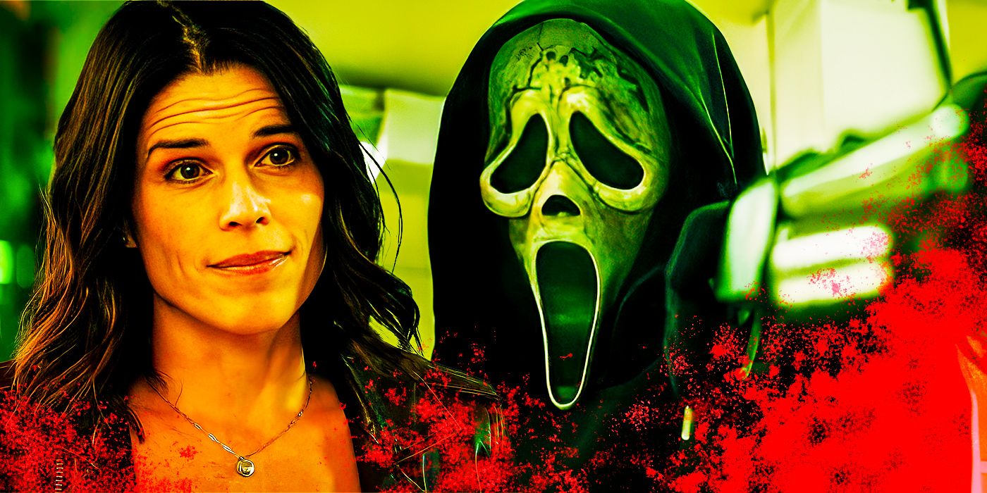 Neve Campbell and Ghostface in Scream franchise