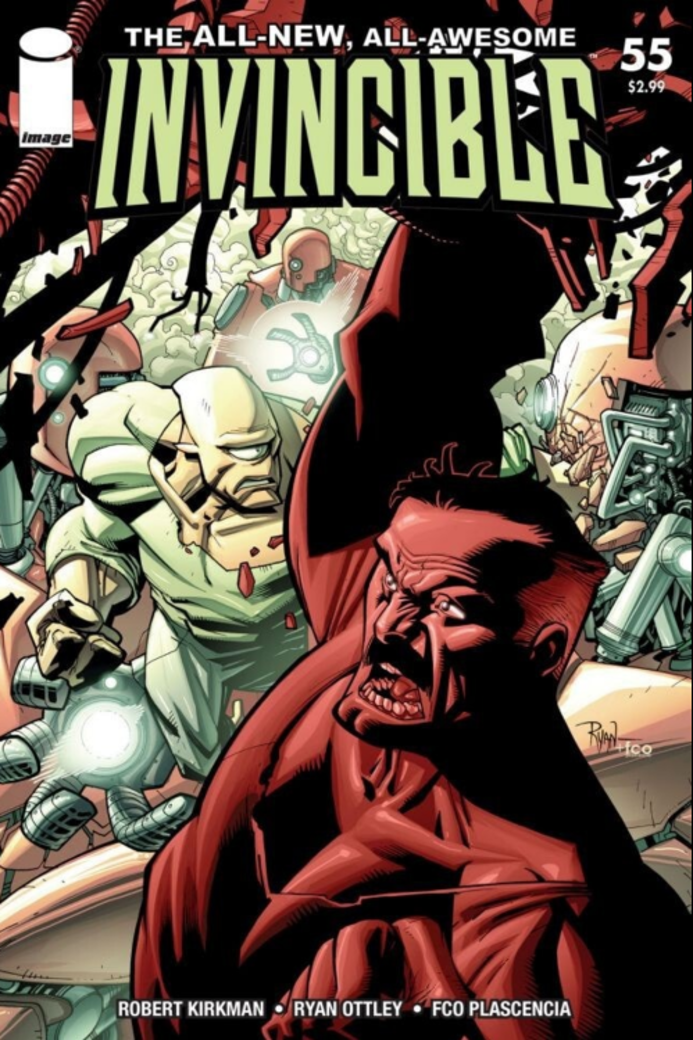 Capa de Invincible #55 com Omni-Man e Allen the Alien