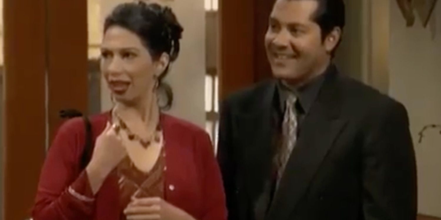 Senorita Rodriguez standing next to a man in a suit in That's So Raven