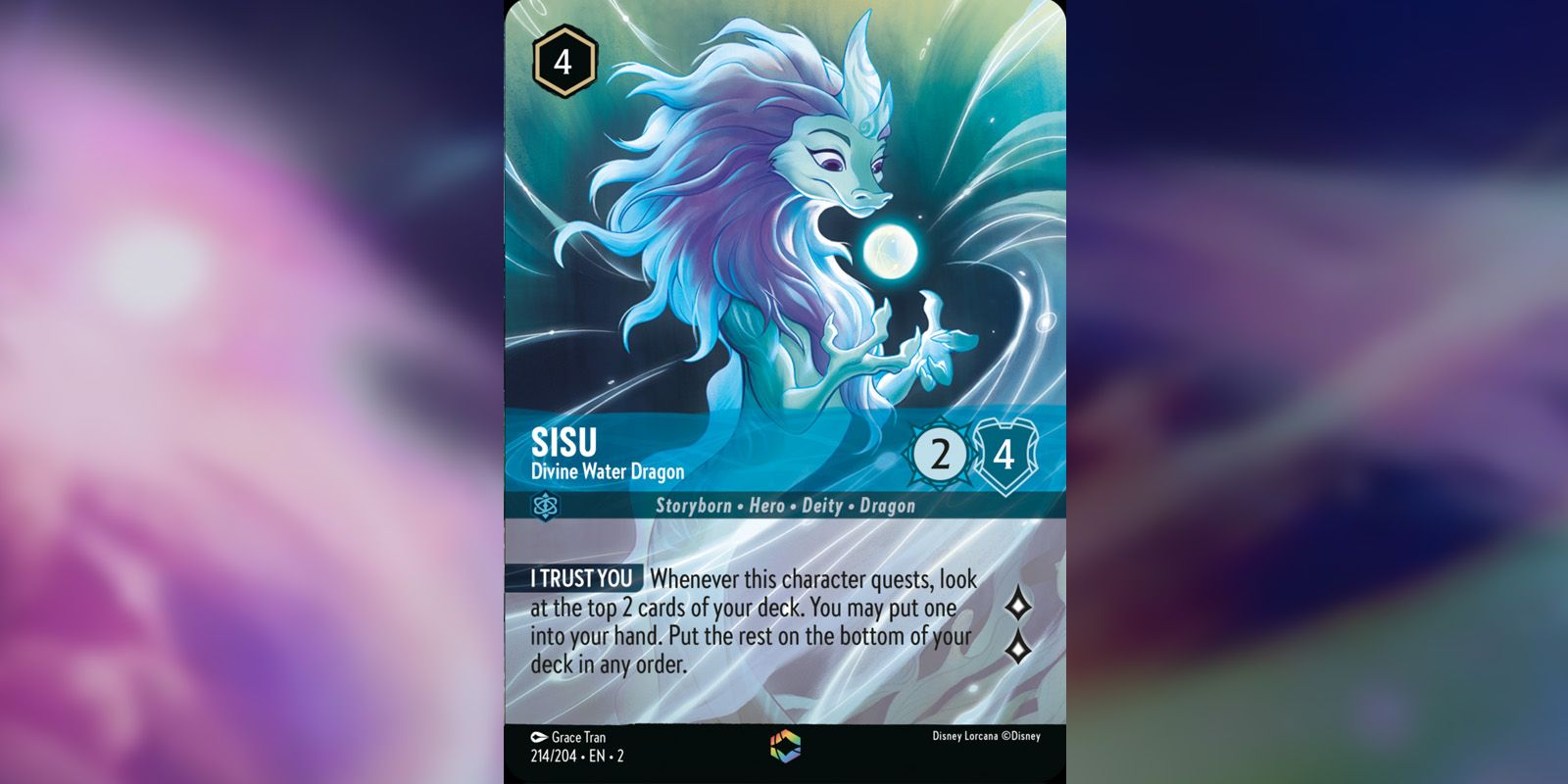 Sisu Divine Water Dragon Disney lorcana card.