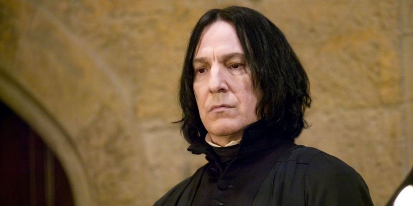Snape looking angry in the Harry Potter series.