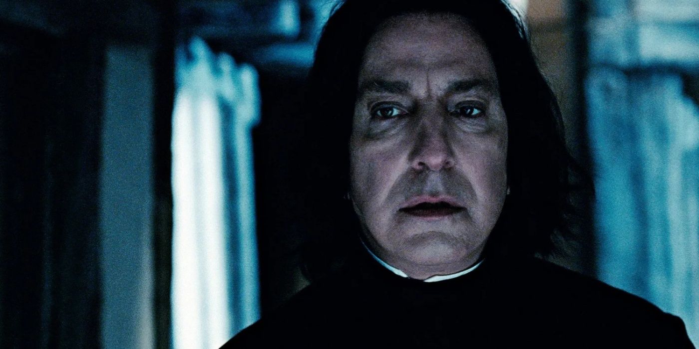 Snape looking sad.