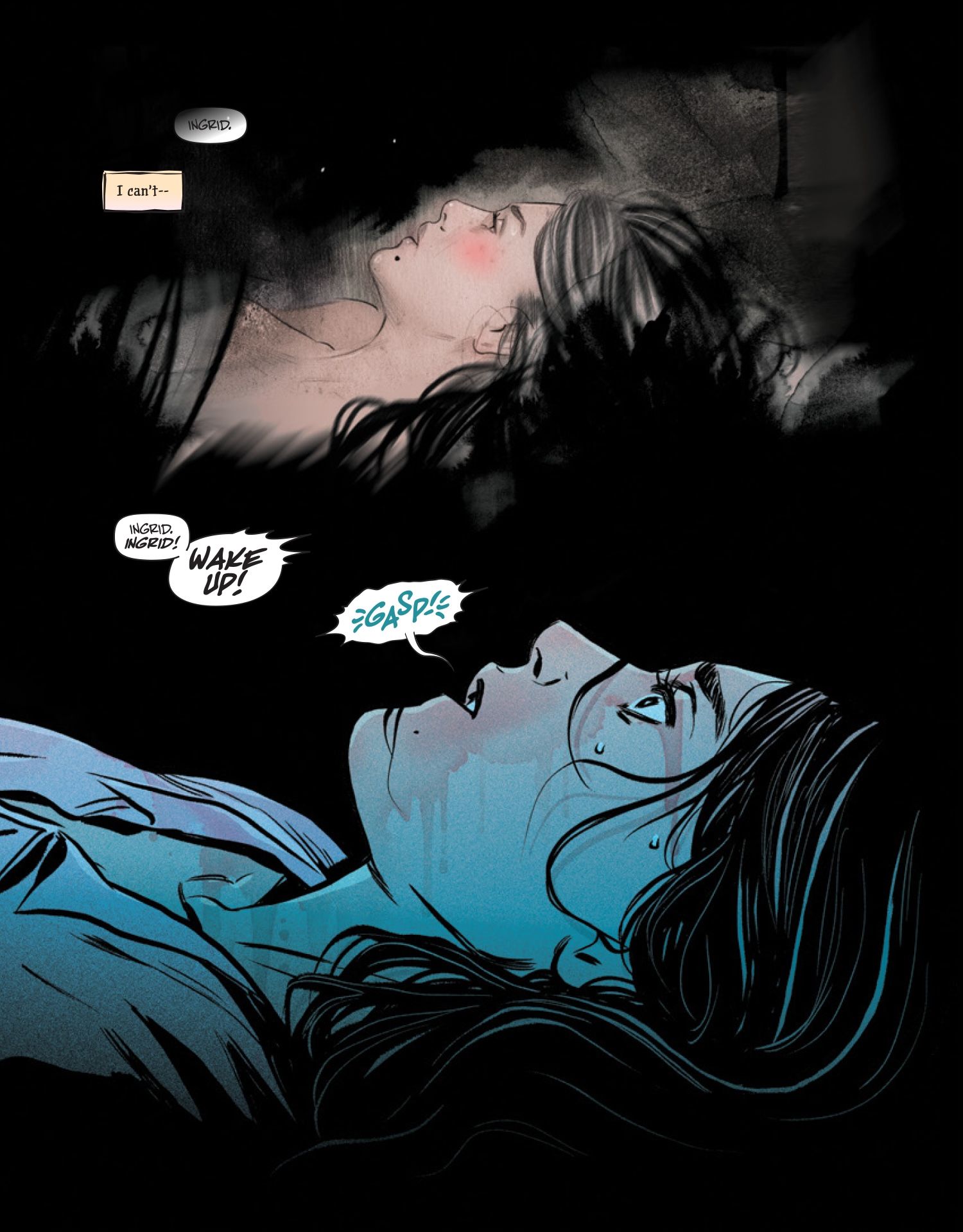 Somna 1 Preview Page A Woman Laying Down in Two Different Styles