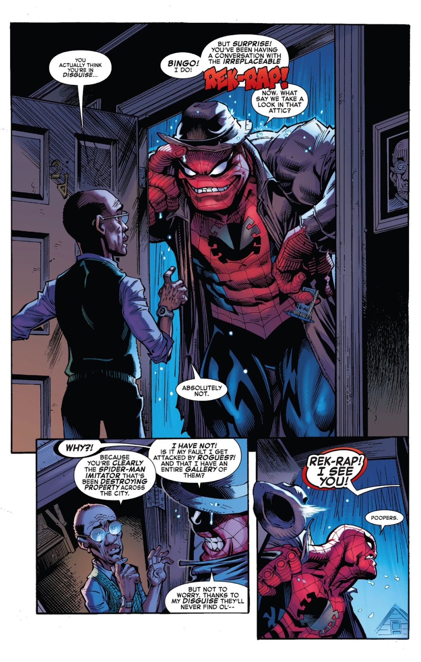 Spider-Man from Hell Rek-Rap in a bad disguise until Grave Goblin sees him