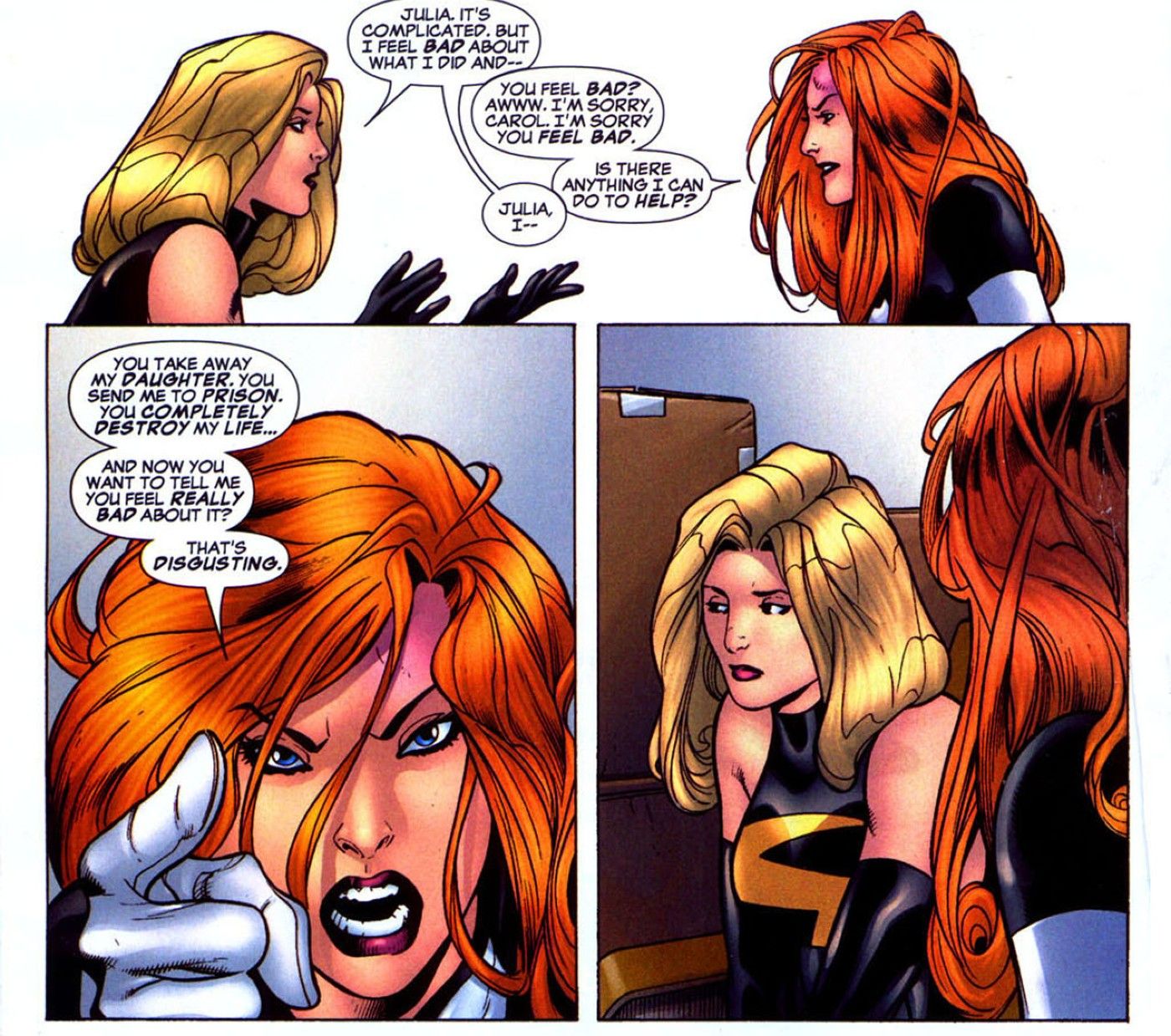 spider-woman hates captain marvel civil war