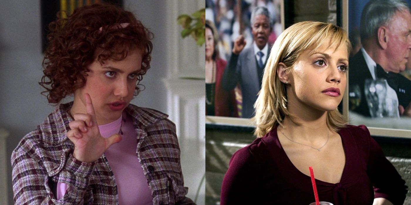 Split image of Brittany Murphy as Tai Frasier and Stacy Holt in Little Black Book.