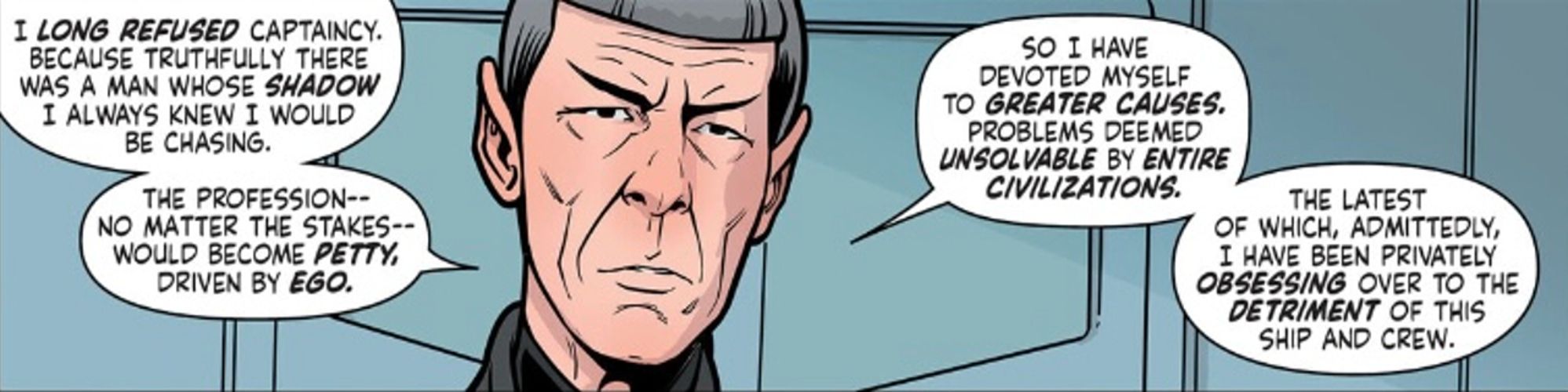 Desafiante #9, Spock explica por qué tiene 