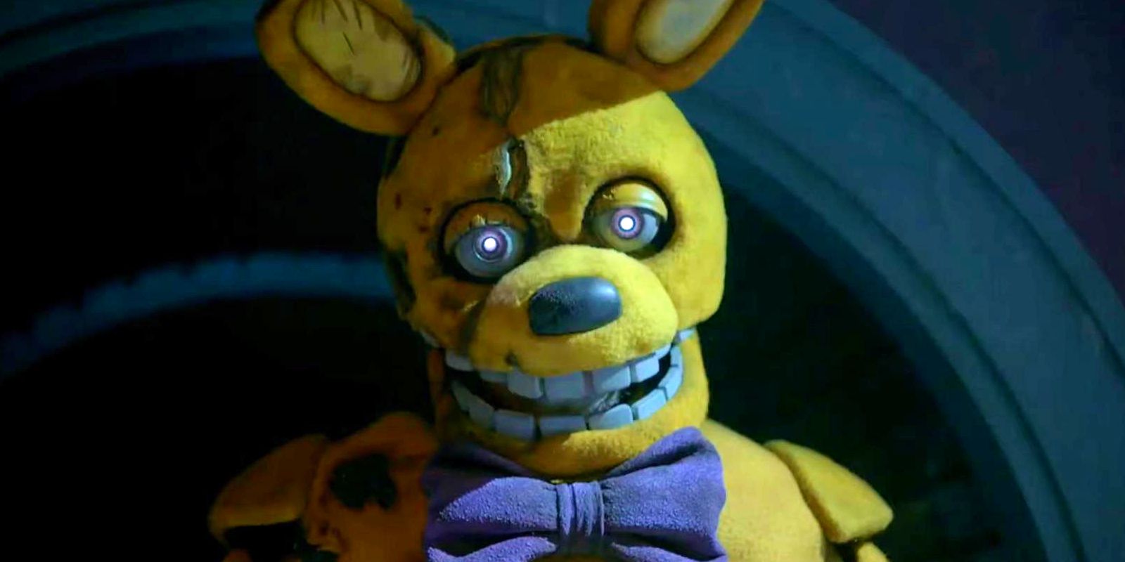 This image shows a closeup of William Afton in the Spring Bonnie suit.