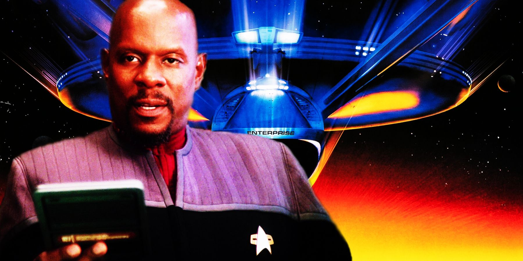 Captain Sisko from DS9 in front of the Star Trek 6 poster