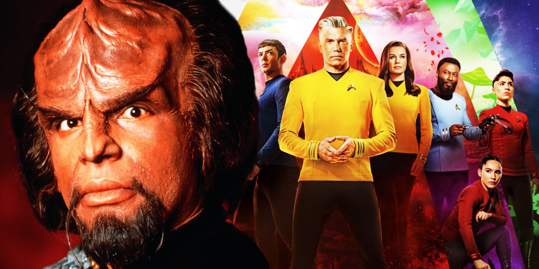 Worf and the Star Trek: Strange New Worlds cast