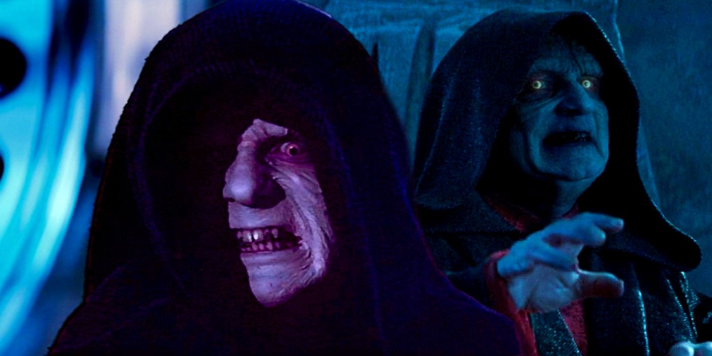Emperor Palpatine in Return of the Jedi and Star Wars: The Rise of Skywalker.