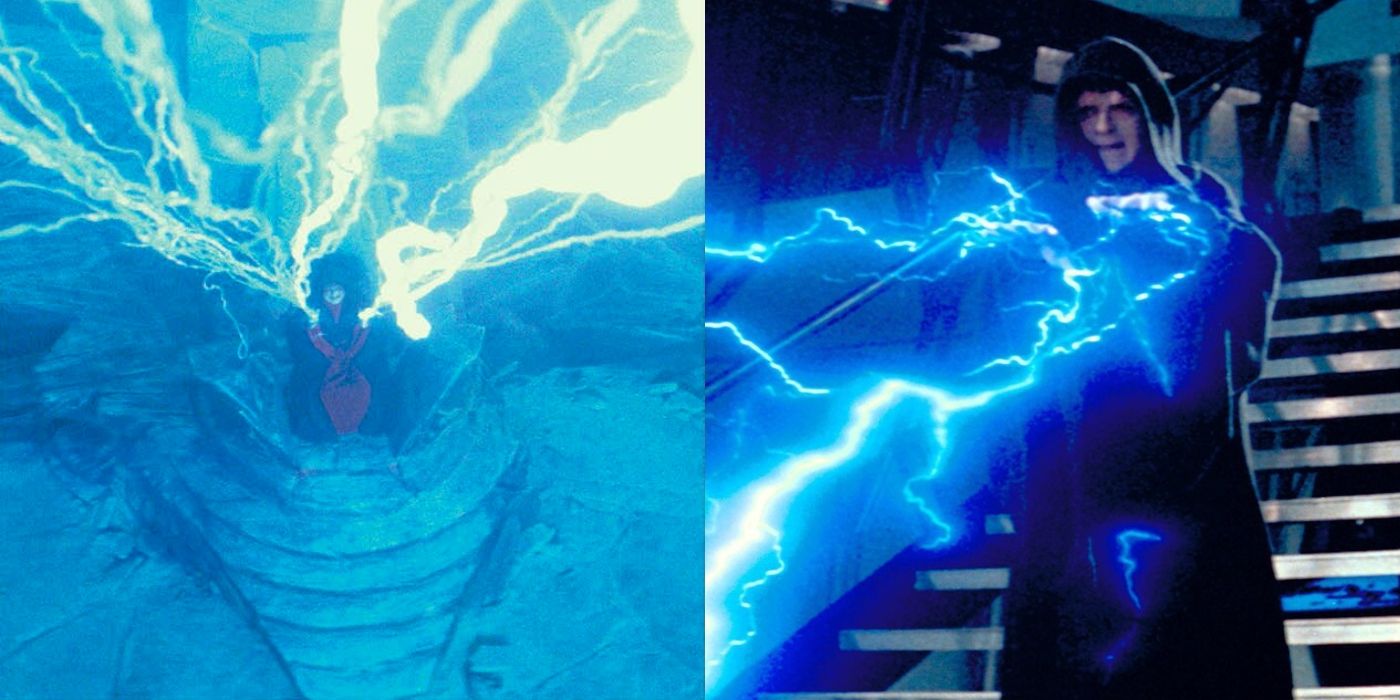 Star Wars' Palpatine at full strength with his Force Lightning.