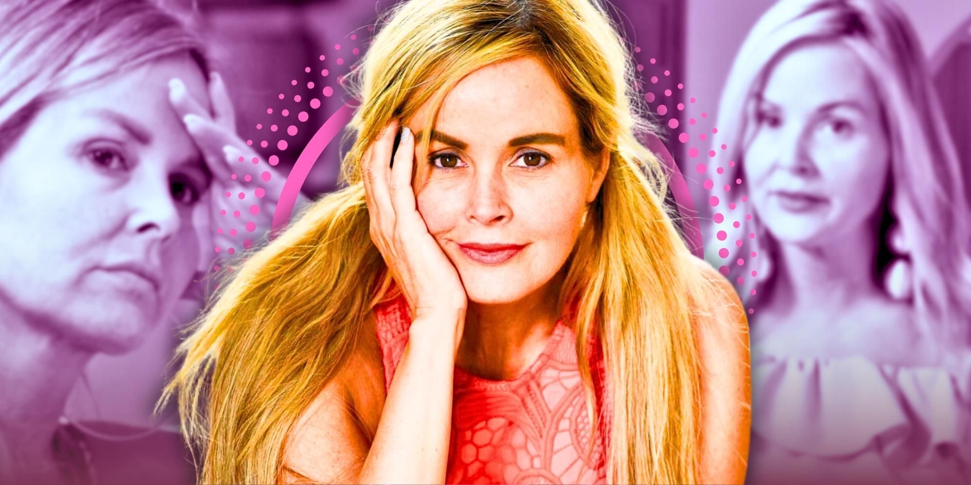 Stephanie Davison from 90 Day Fiance posing in picgtails with montage of herself in background