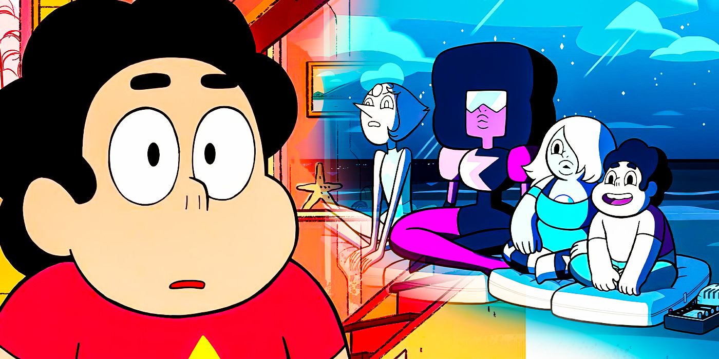 Steven from Steven Universe with the Crystal Gems - collage