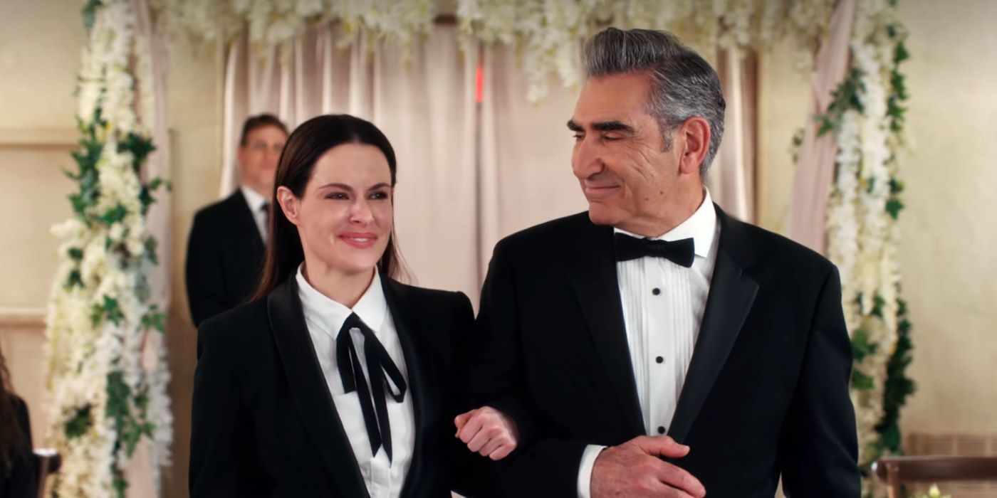 Stevie And Johnny Walking Down The Aisle At David's Wedding On Schitt's Creek