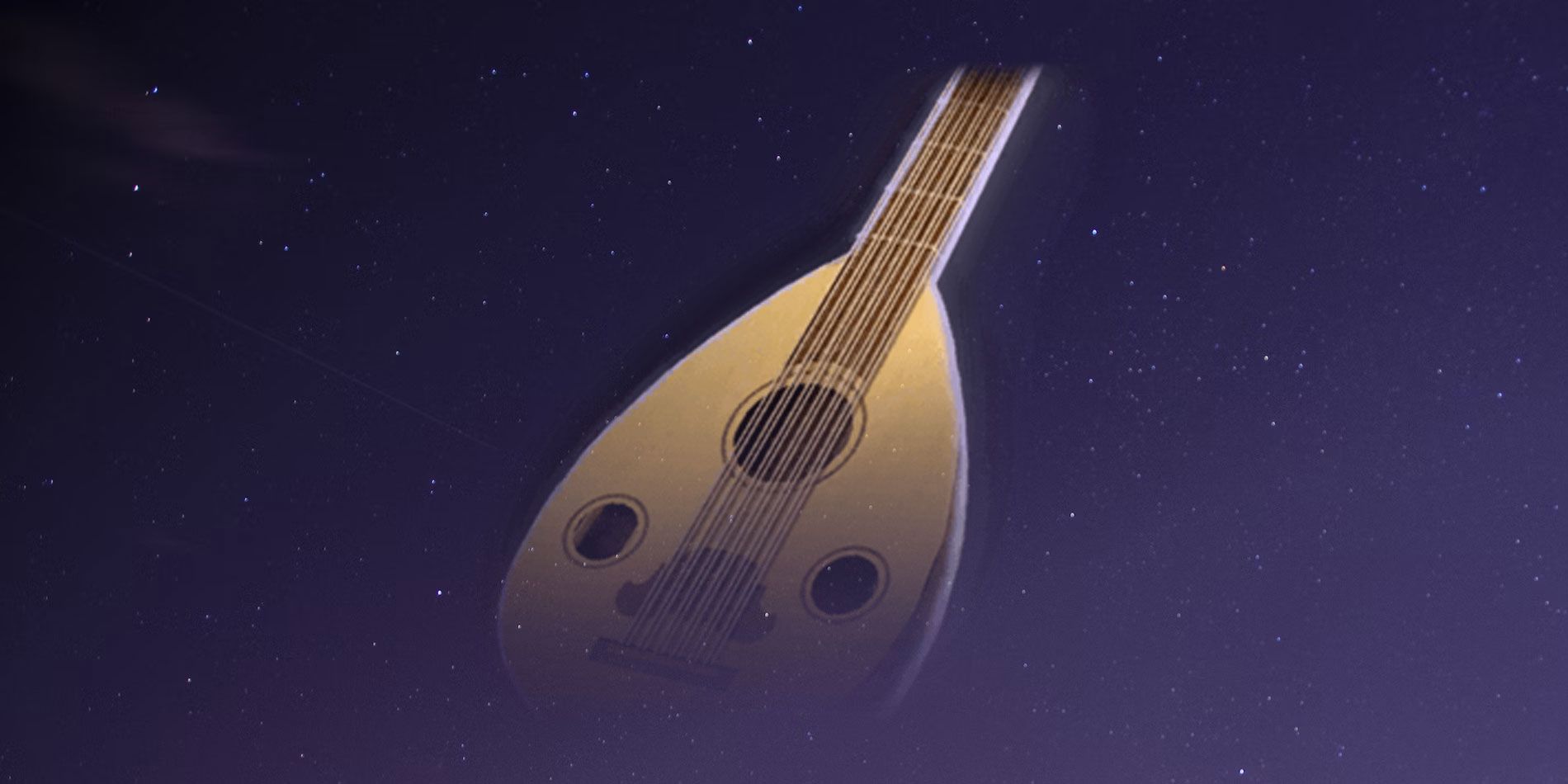 Stolyarof's Table Lute in Baldur's Gate 3 on a purple background in space. 