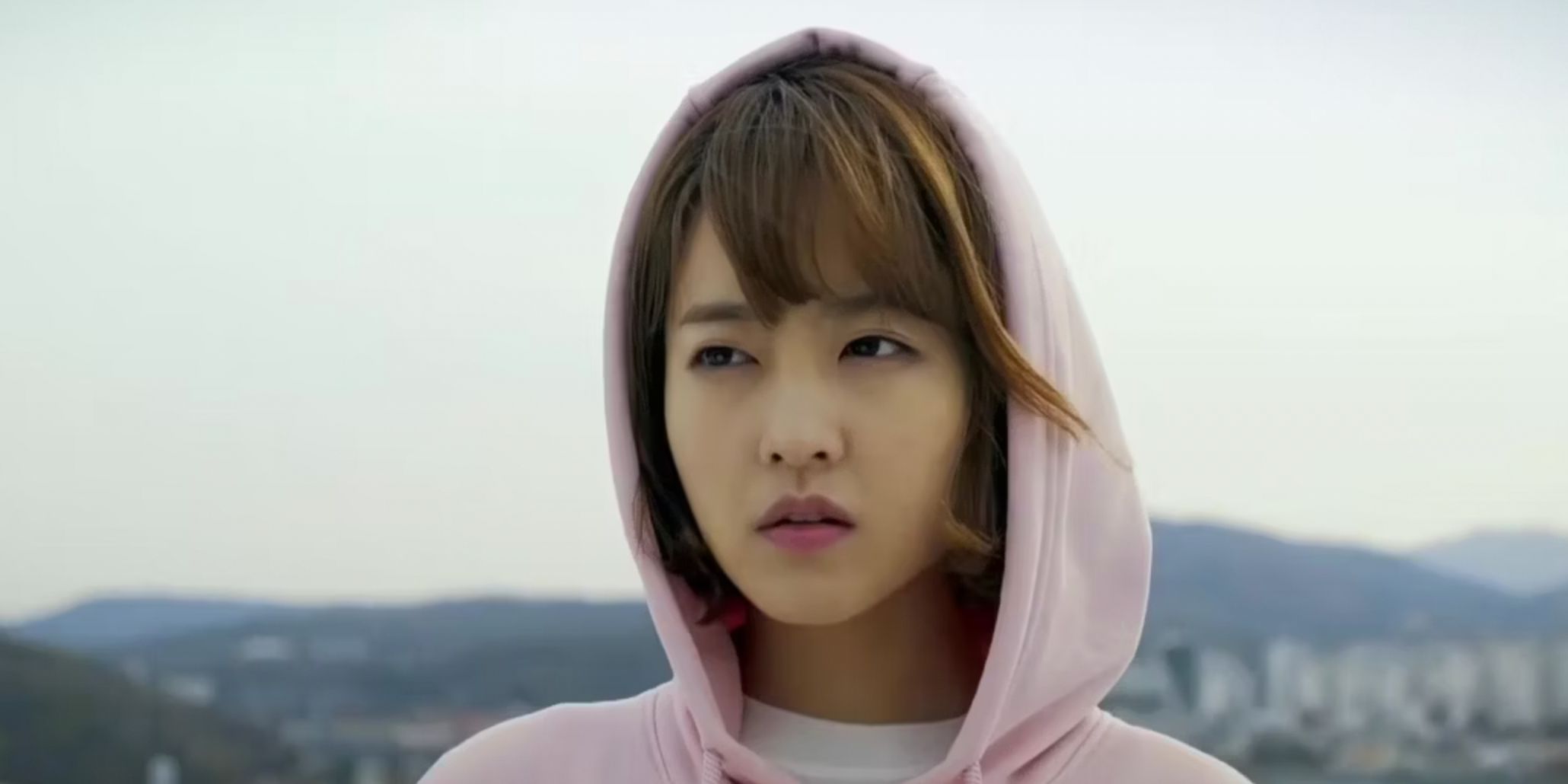 Strong Girl Bo Dong-Soon in her pink hooded sweatshirt