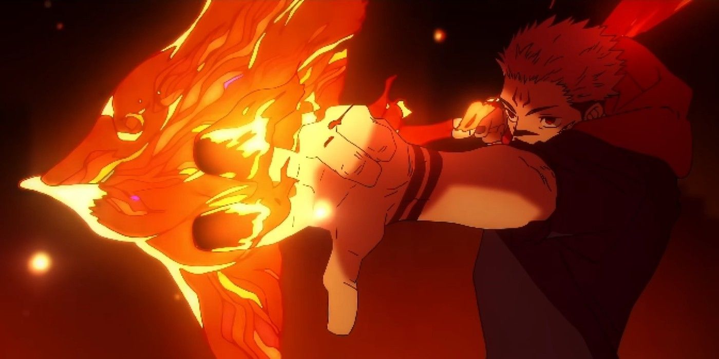 Sukuna creates a fire arrow in Jujutsu Kaisen