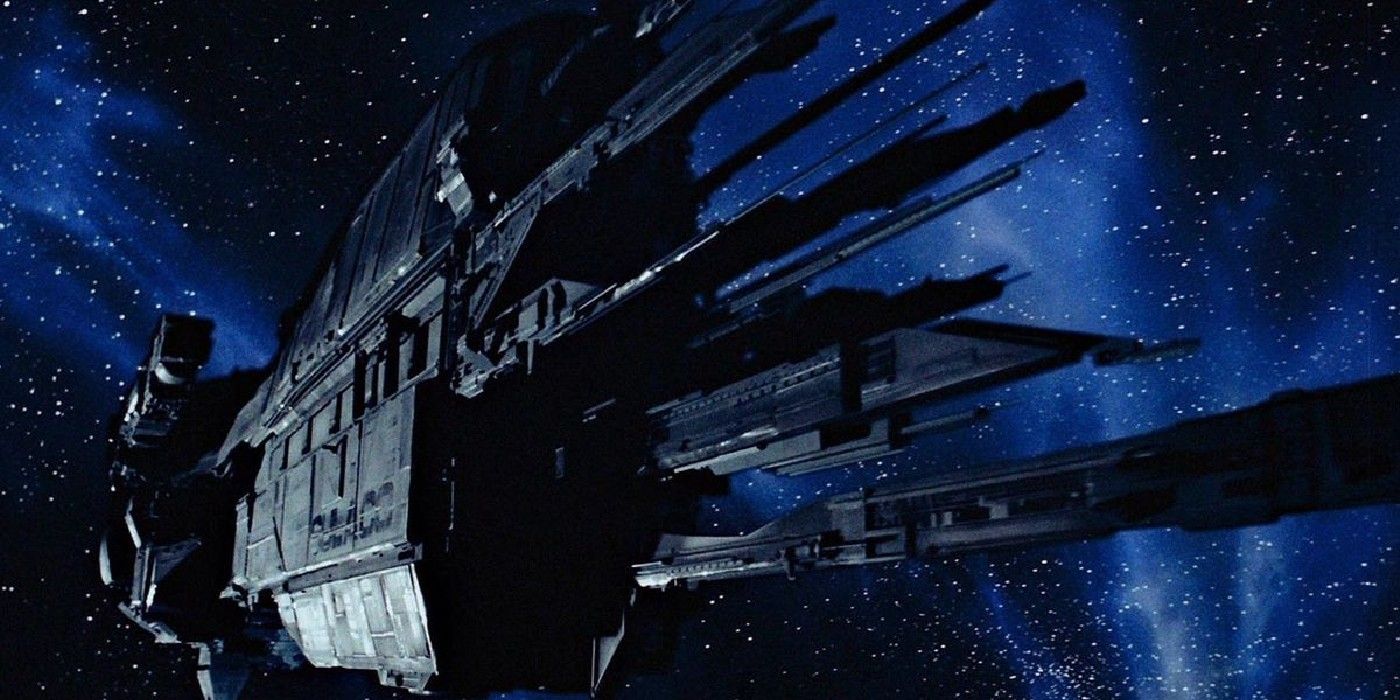 Sulaco drifting in space in aliens