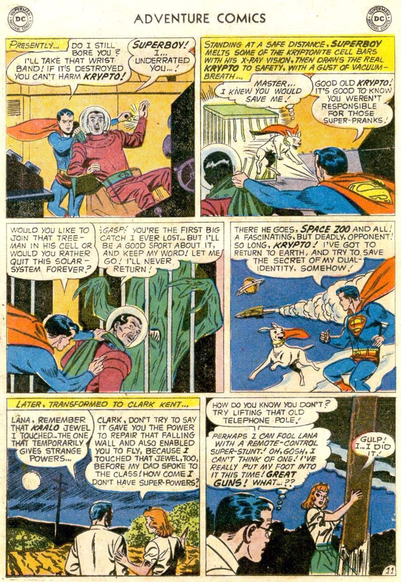 Adventure Comics #266, Clark melts kryptonite using his X-ray vision