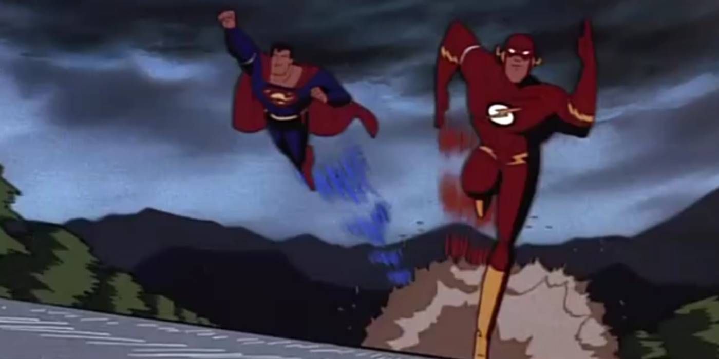 Superman and The Flash race on Superman The Animated Series pic