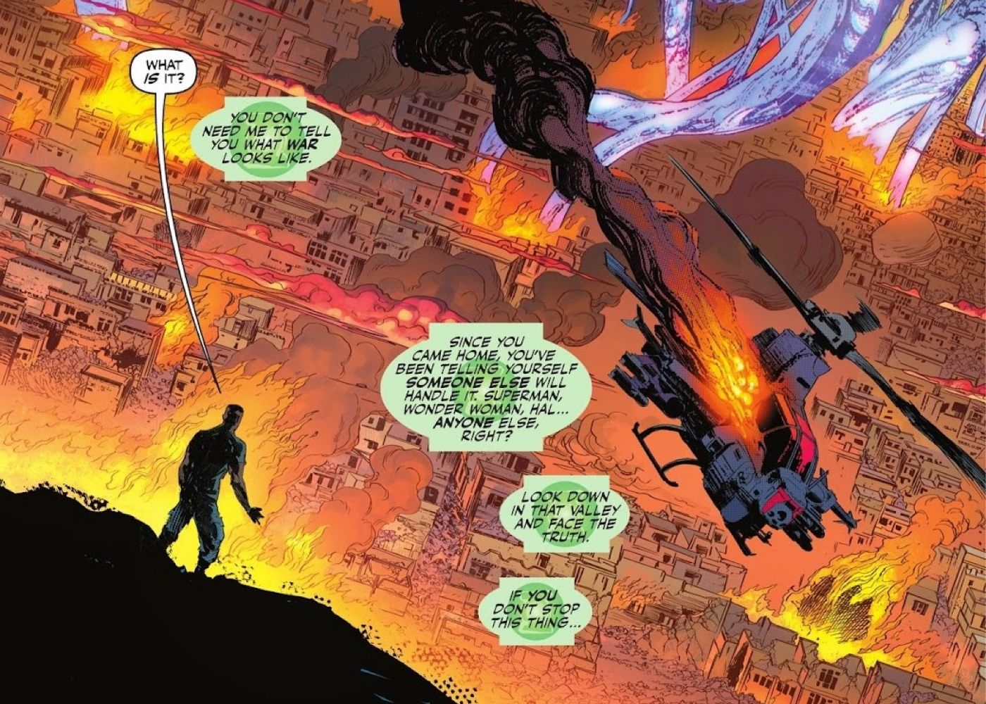 panel from Green Lantern War Journal #3, Superman was among the heroes who failed to stop the Radiant Dead