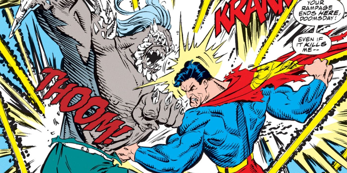 Superman jurando vencer o Doomsday