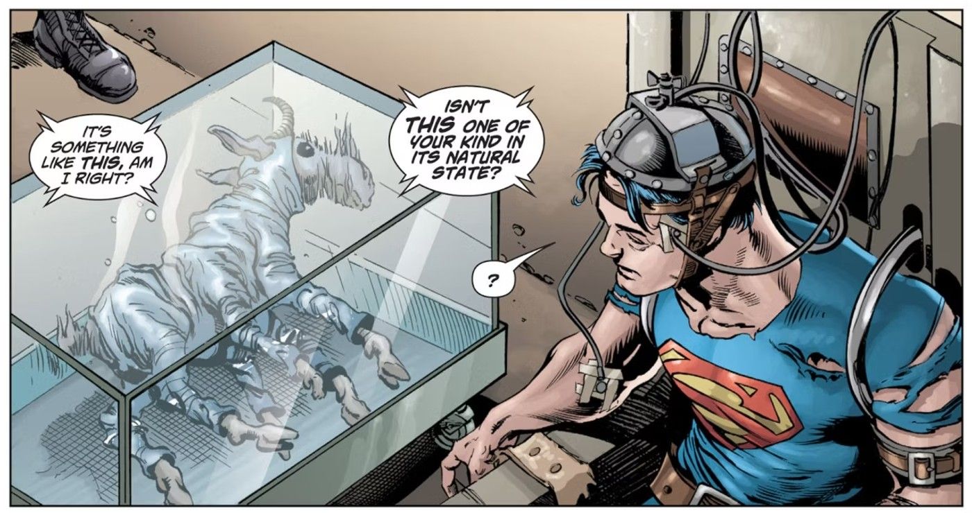 Superman Hooked Up to a Machine