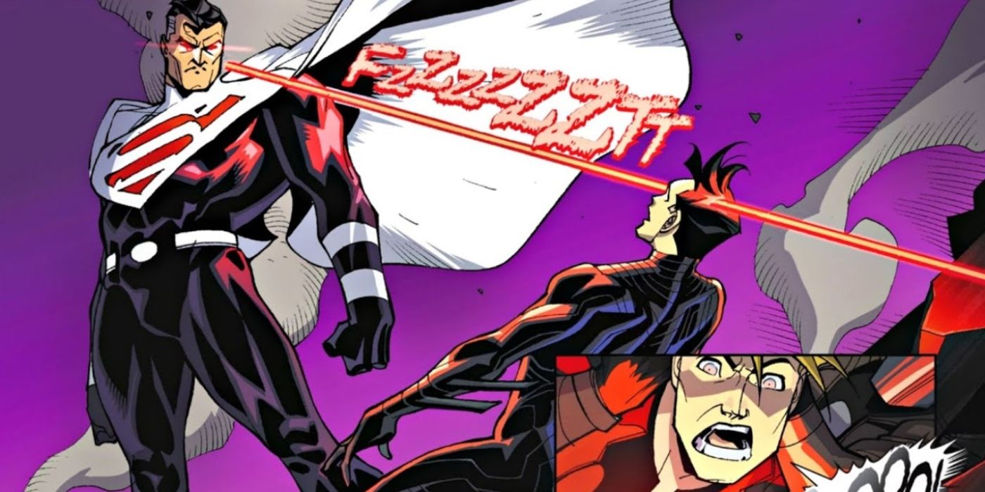 Lord Superman killing Batman Beyond.