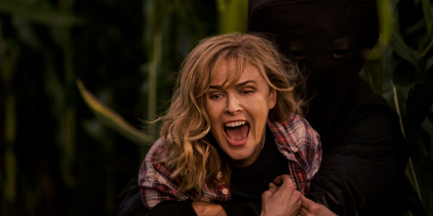 Suzanne screaming in a cornfield in Devil in Ohio.