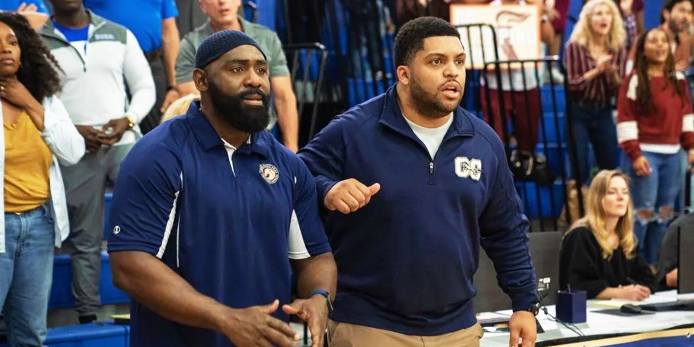 Sean Anthony Baker and O&rsquo;Shea Jackson Jr. looking shocked in Swagger.