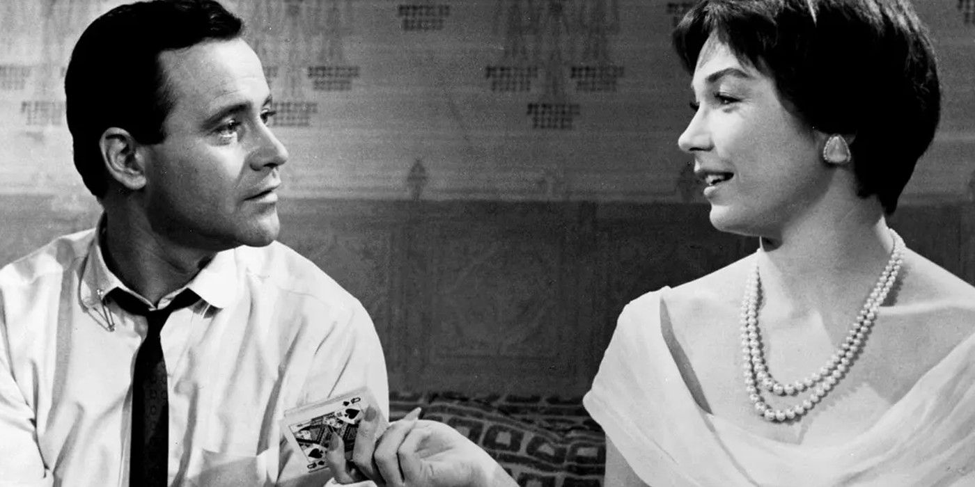 Jack Lemmon as Bud Baxter and Shirley MacLaine as Fran Kubelik in The Apartment