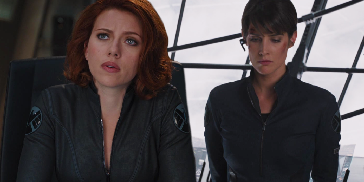Scarlett Johansson's Black Widow and Cobie Smulders' Maria Hill in The Avengers
