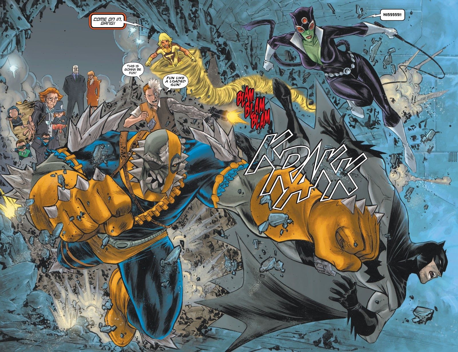 The Brotherhood of Injustice Crashes Through a Wall