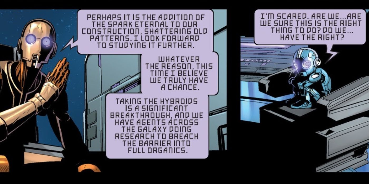 The Child and the Scholar in Star Wars Dark Droids #4