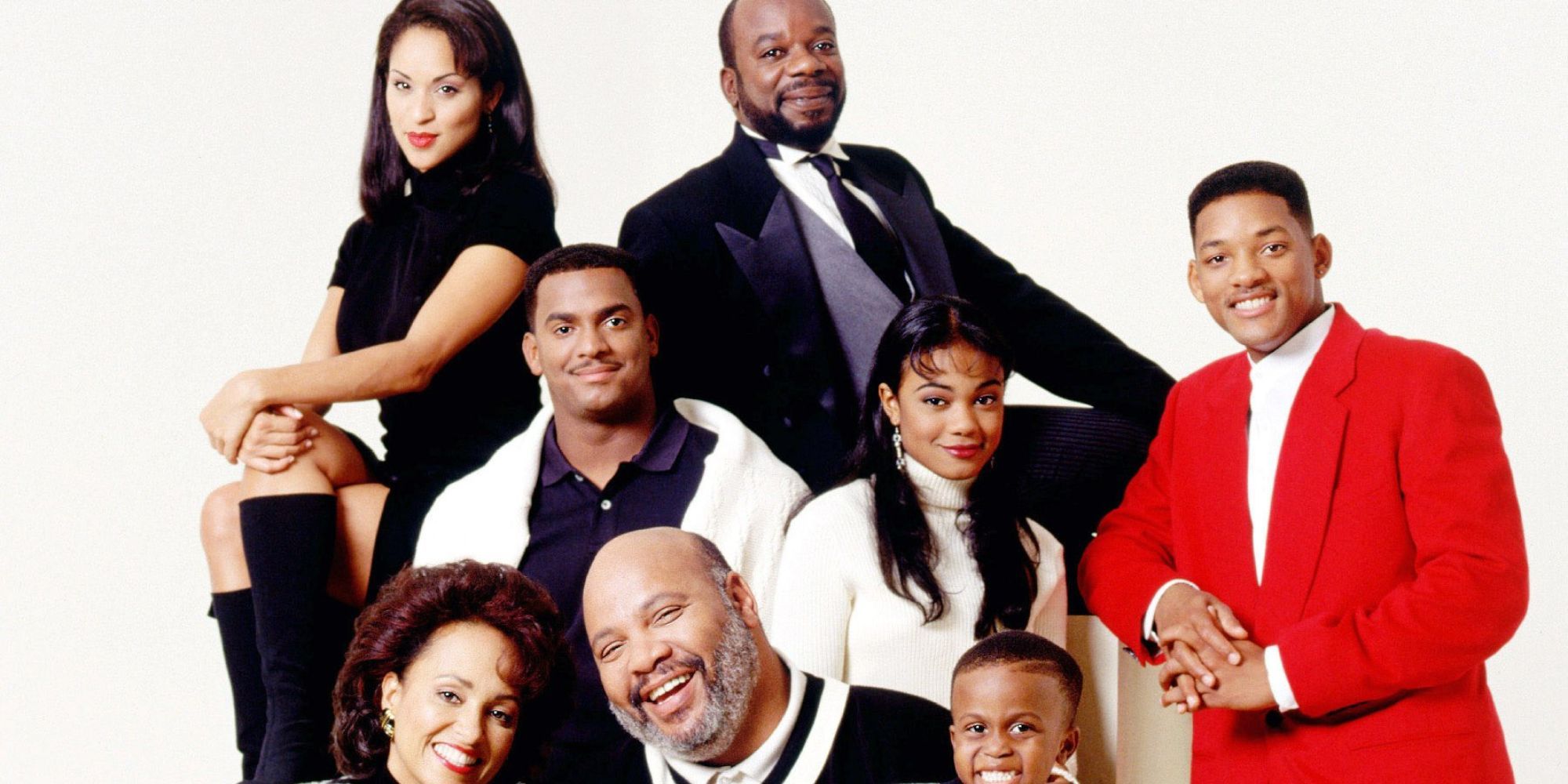 A promotional shot of The Fresh Prince of Bel-Air cast.