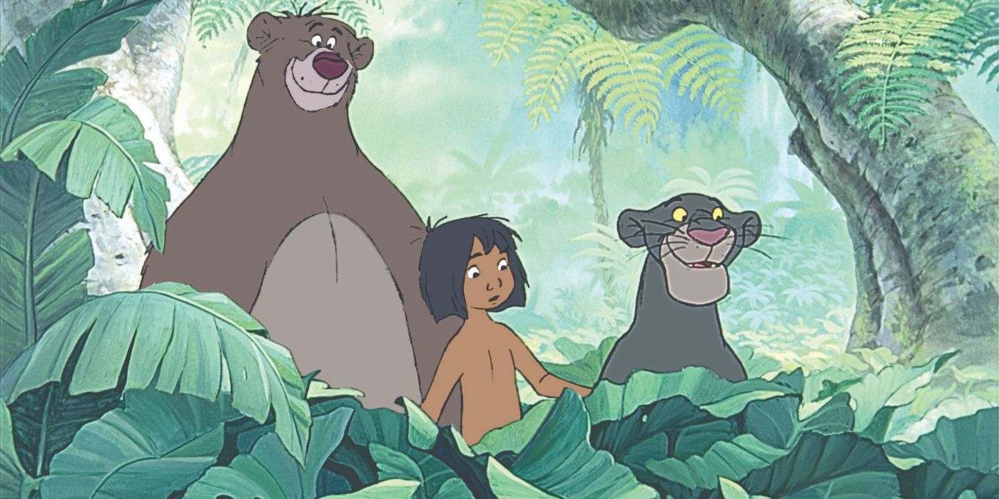 Baloo, Mowgli, and Bagheera in The Jungle Book