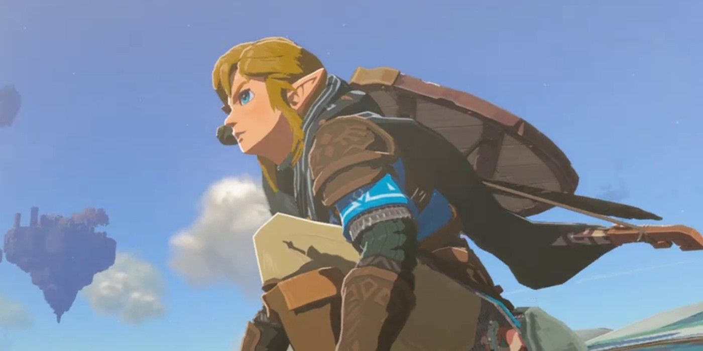 Link kneels down in Legend of Zelda: Tears of the Kingdom