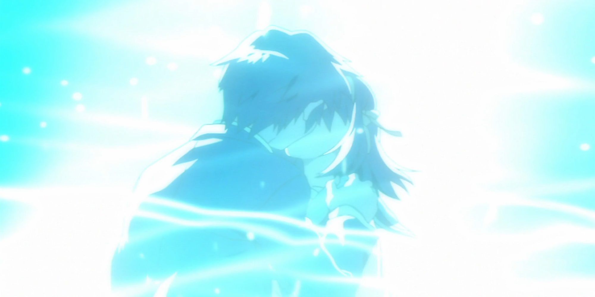 Kyon and Haruhi kissing