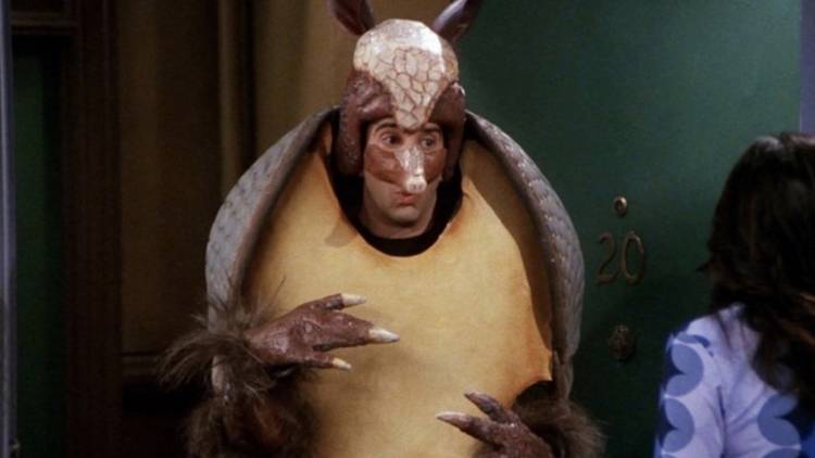 Ross Geller dressed as the Holiday Armadillo in Friends