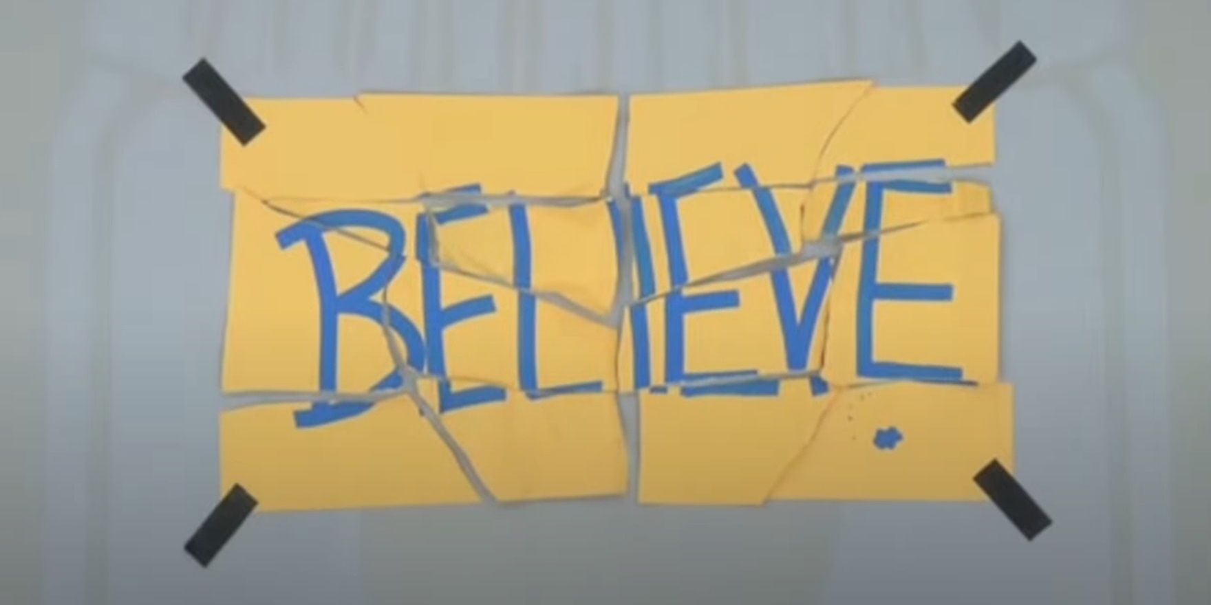The repaired Believe sign in Ted Lasso
