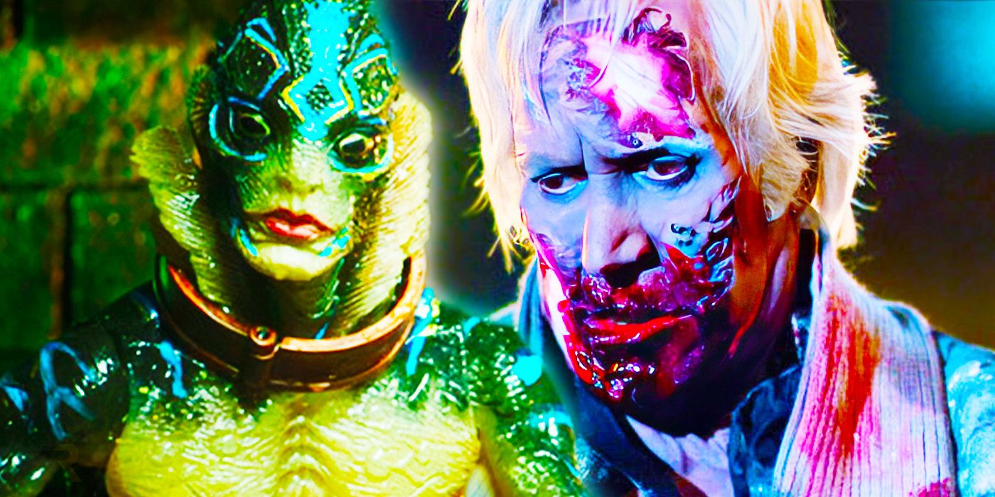 The Shape of Water Amphibian Man and Cronos Jesus Gris covered in blood