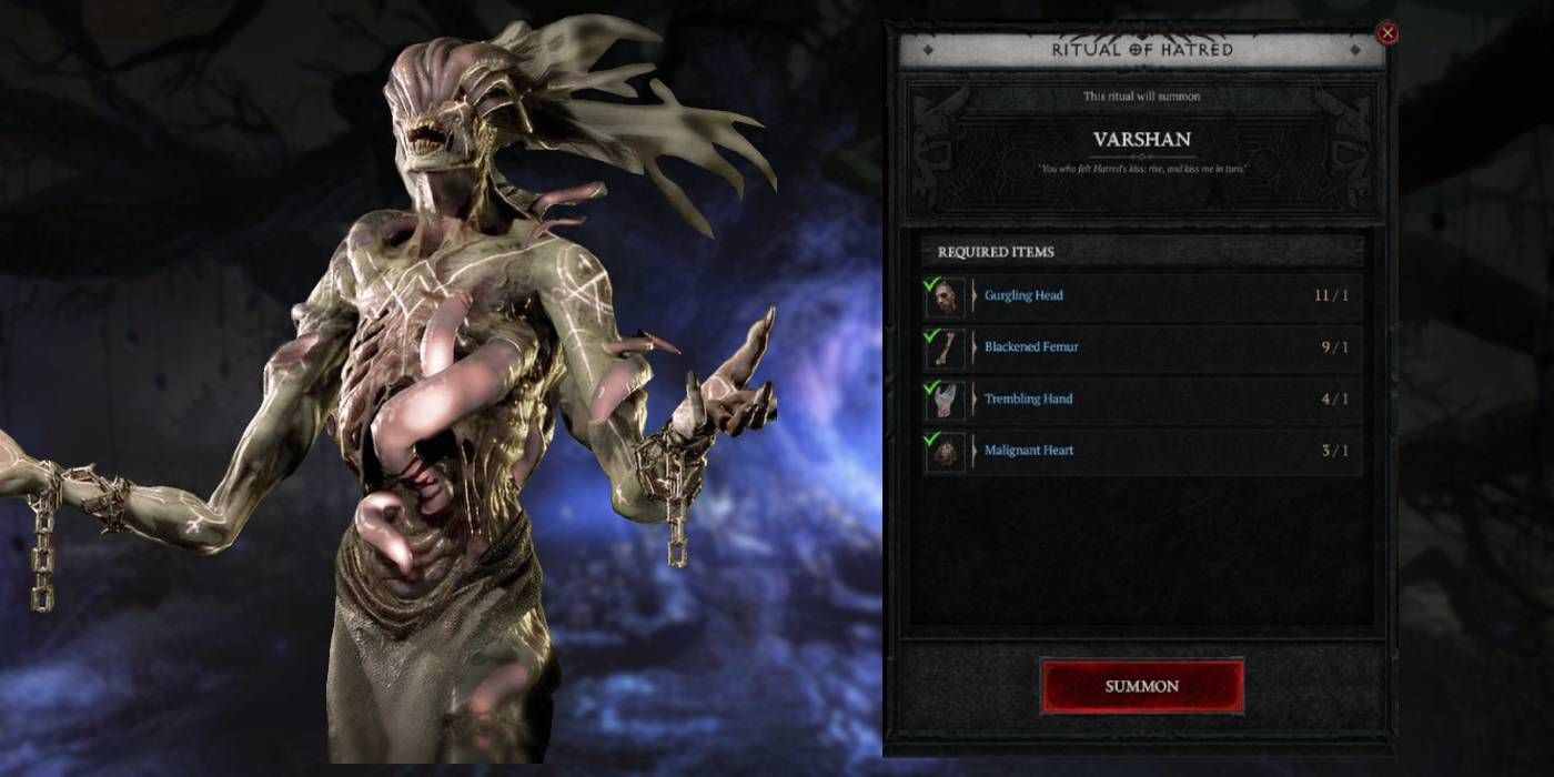 Diablo 4 Tree of Whispers Providing Parts of Varshan&rsquo;s Body to Unlock Summoning Ritual for Boss