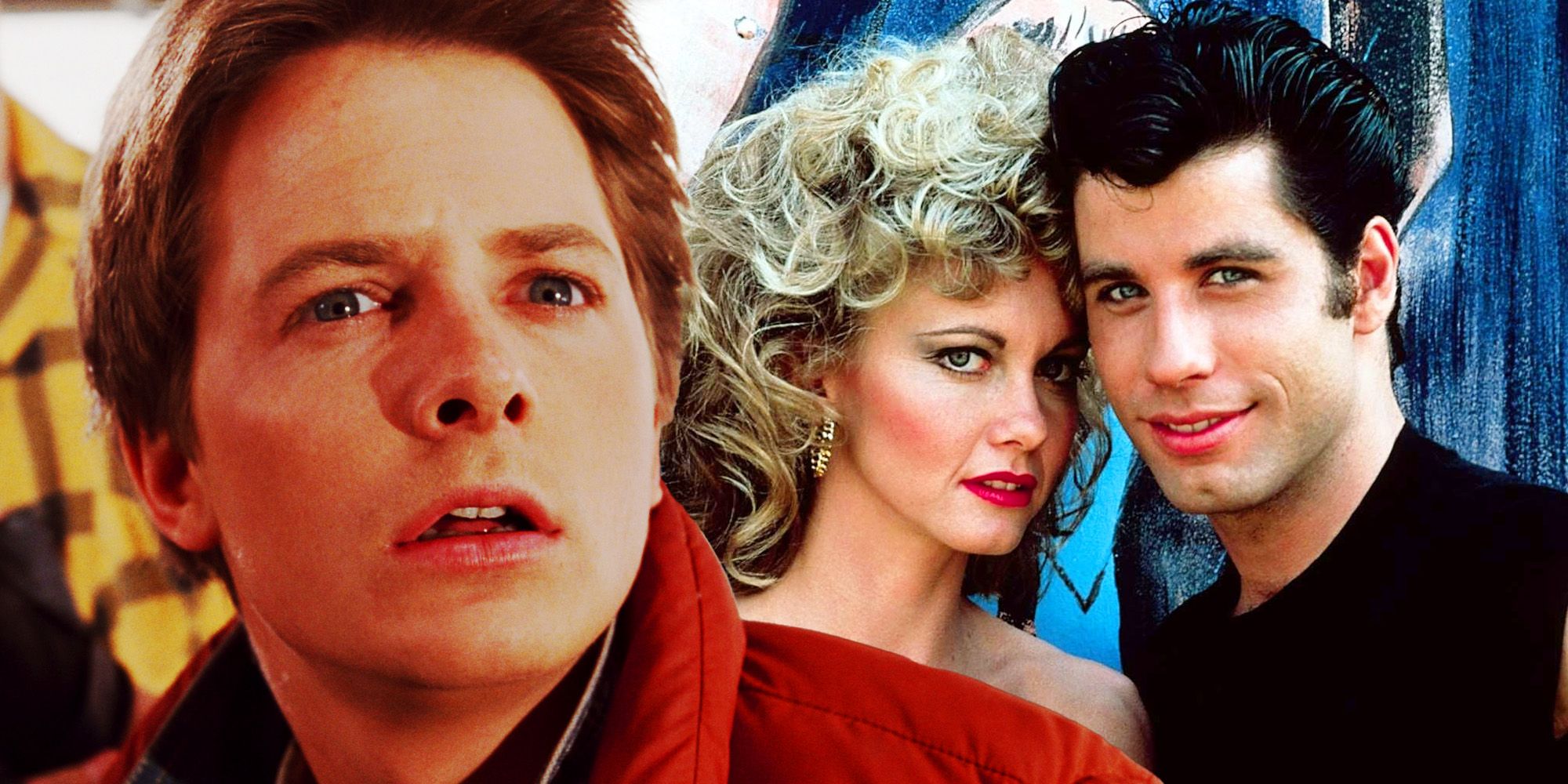 Marty McFly in Back to the Future; Olivia Newton-John and John Travolta in Grease