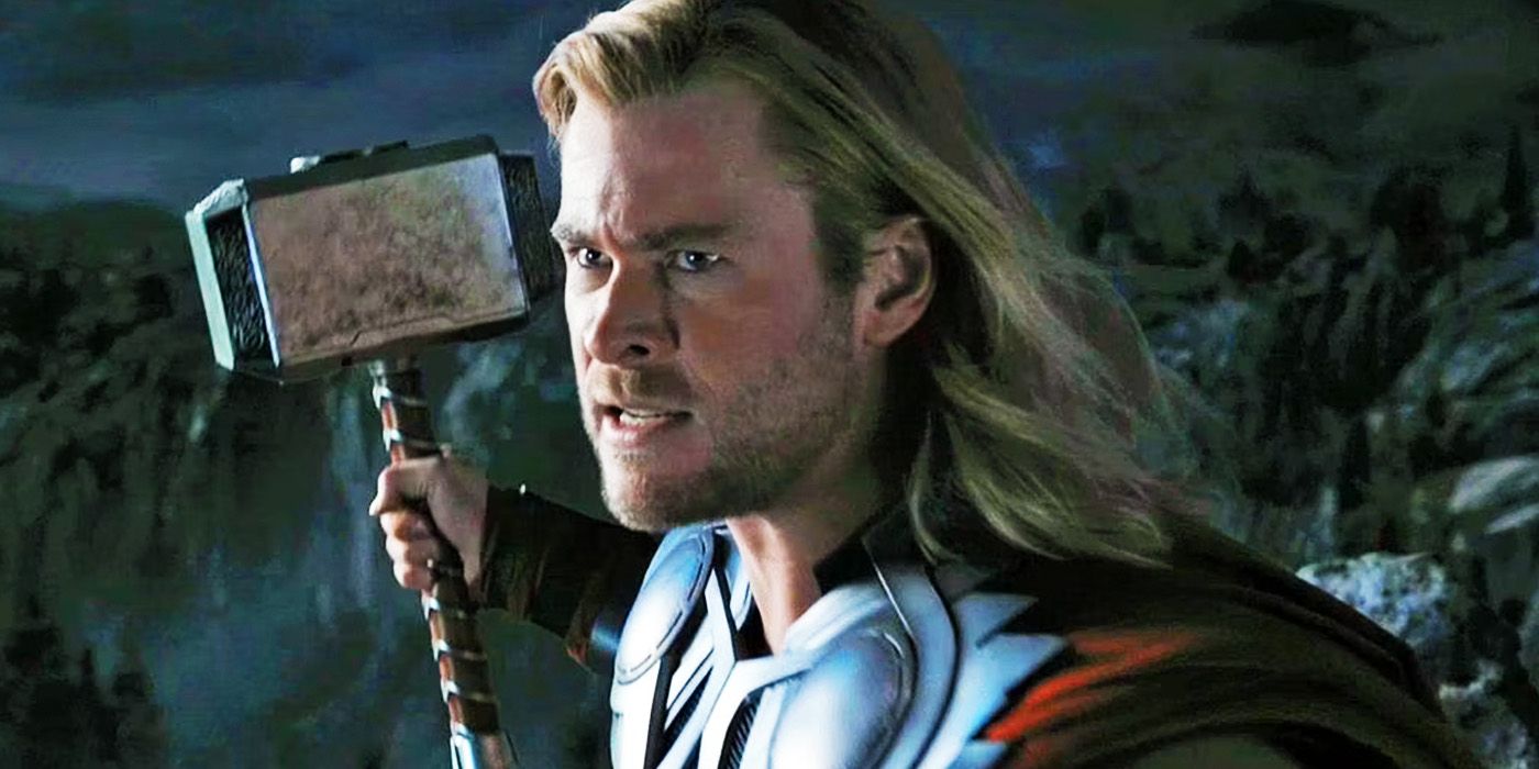 Thor (Chris Hemsworth) with Mjolnir in 2011's Thor