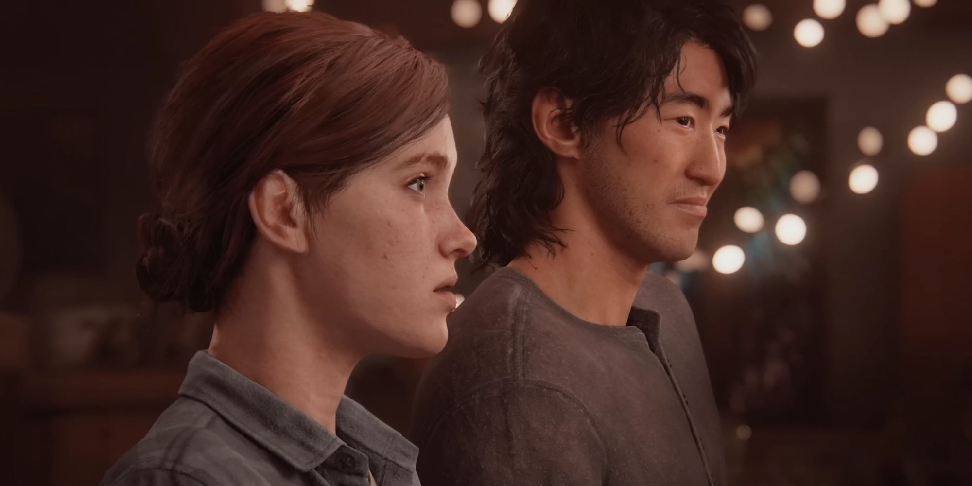 Ellie and Jesse standing side-by-side in The Last of Us Part 2.