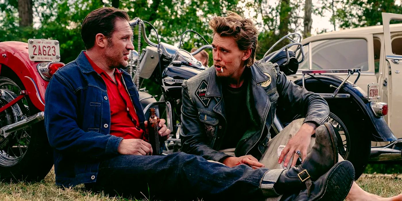 Tom Hardy and Austin Butler in The Bikeriders Cropped