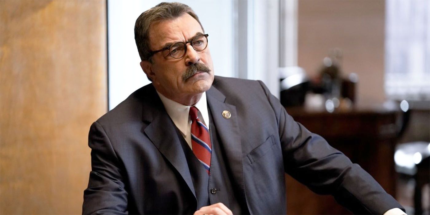 Tom Selleck wearing a suit in Blue Bloods