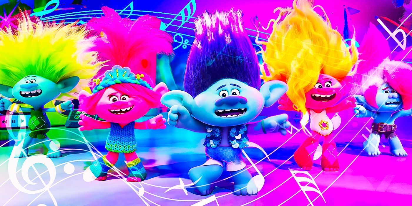 Trolls Band Together singing and music notes